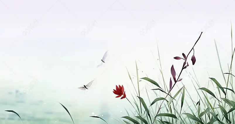 立秋中式横版二十四节气艺术概念插画