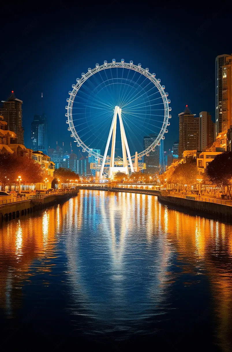 天津现代城市夜景