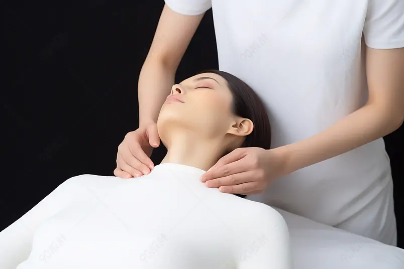 女性肩颈按摩按压按摩放松