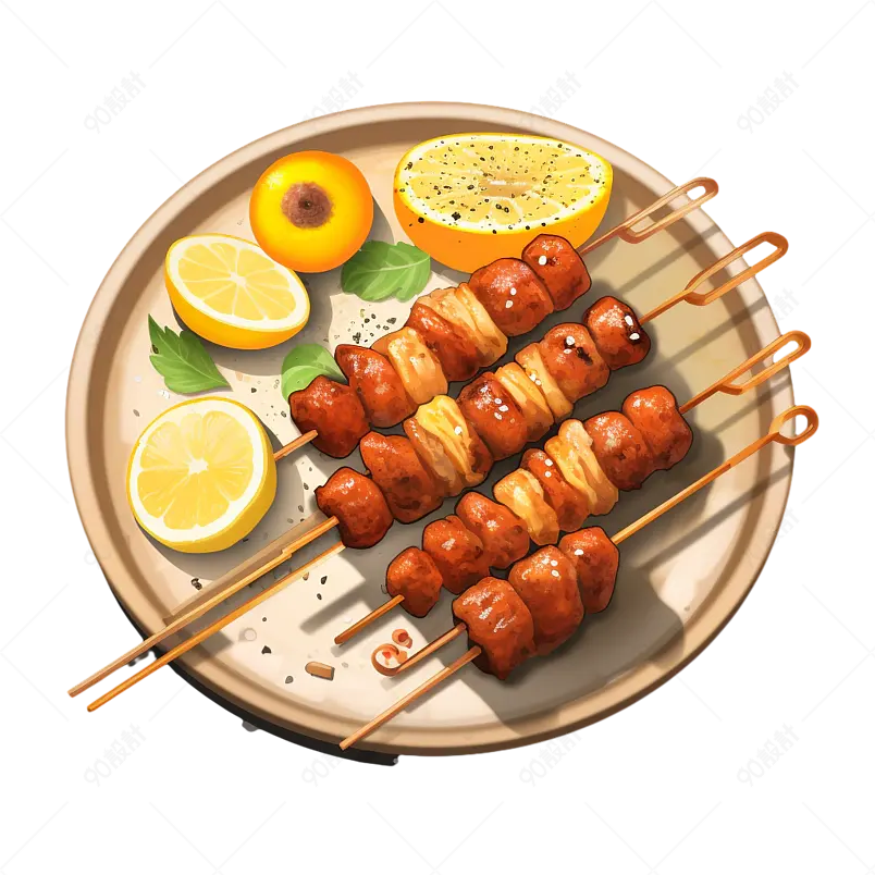 美食烧烤骨肉相连路边小吃烧烤