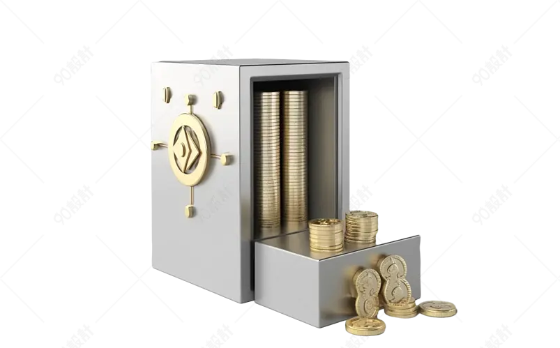 3D金属保险箱金币钱币