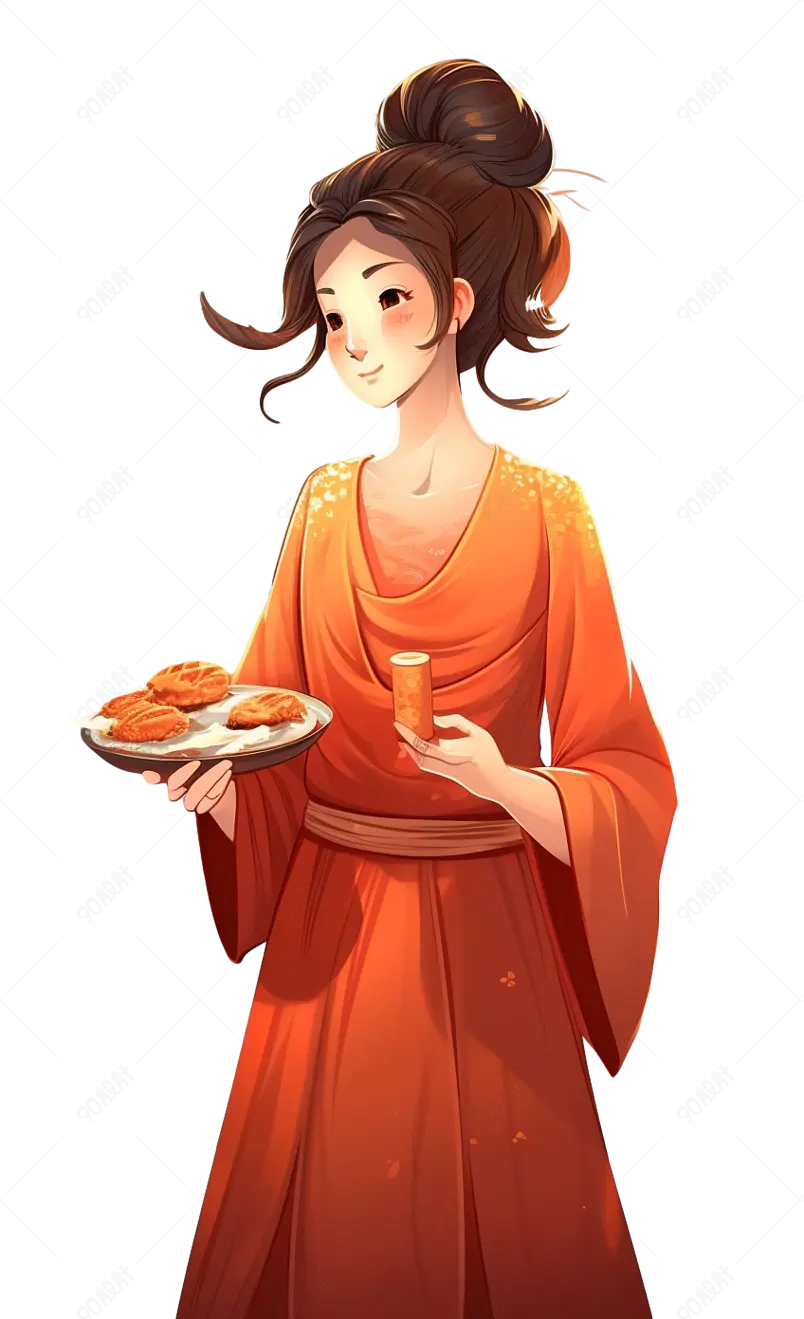 古代侍女美女元素设计