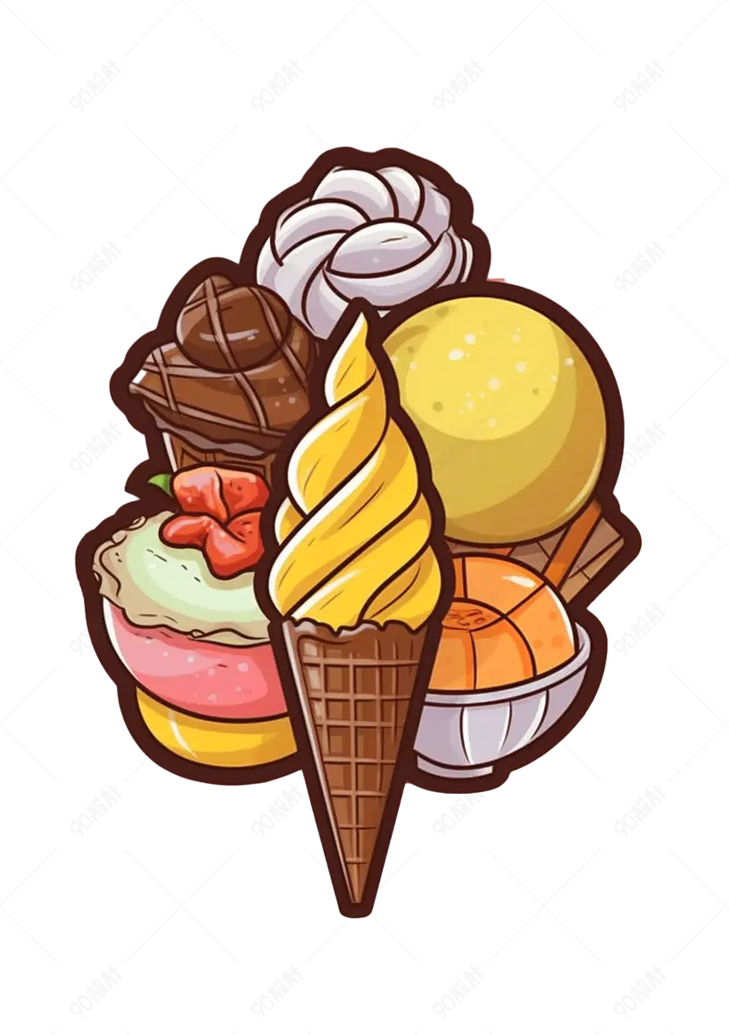 夏季凉爽奶制品蛋卷冰淇淋