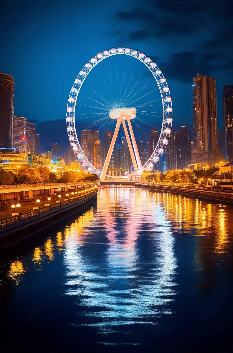 天津现代城市夜景