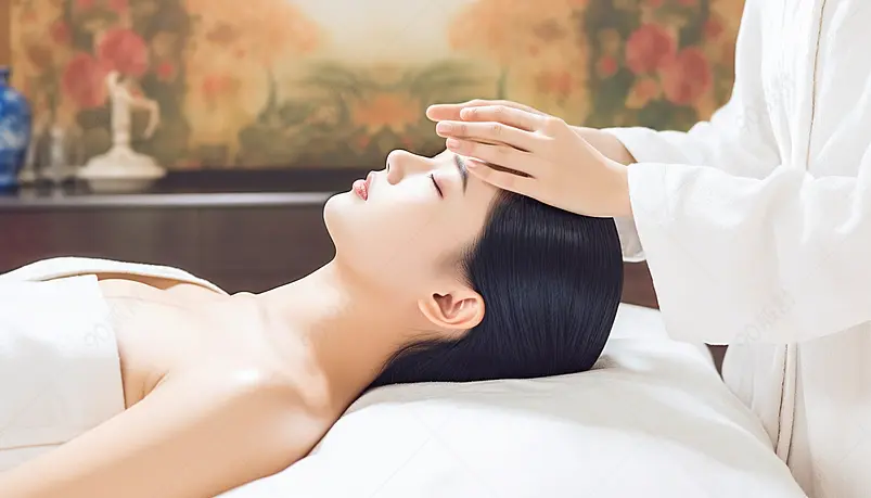 正在SPA养生的年轻美女