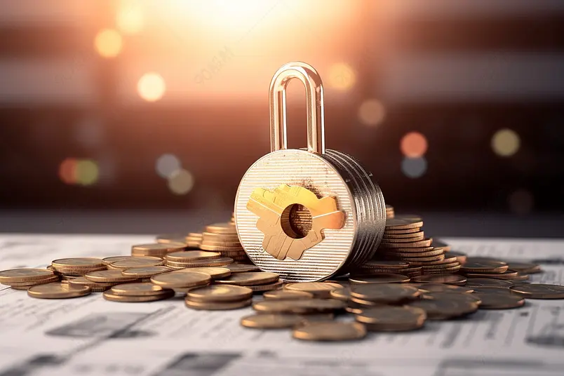 金融理财基金会金币资金稳定财务安全背景图