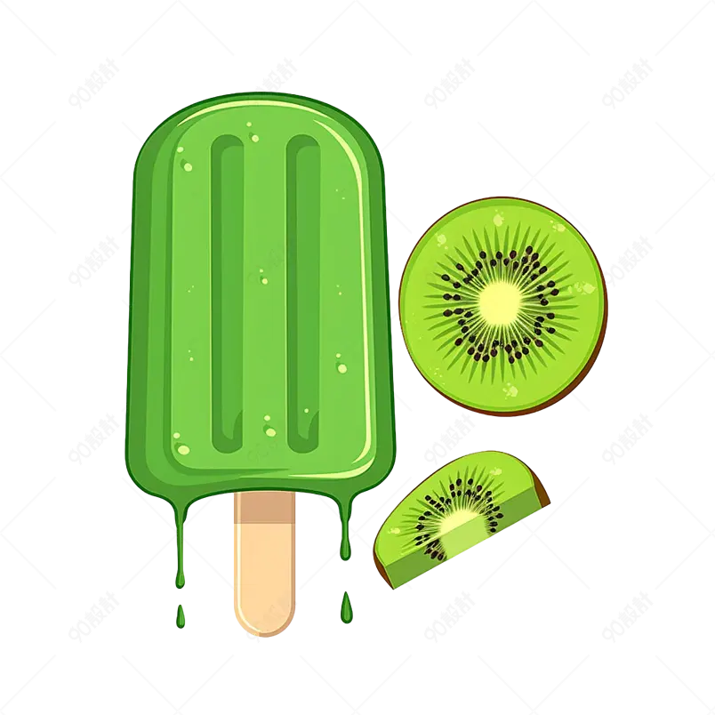 夏季凉爽甜品猕猴桃水果冰棒