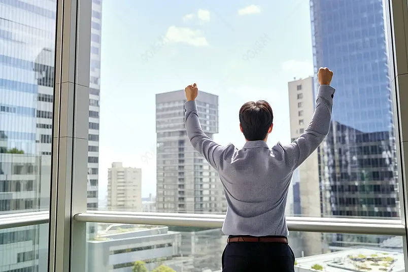 图片海报设计背景广告设计素材元素商务男士加油努力手势背影