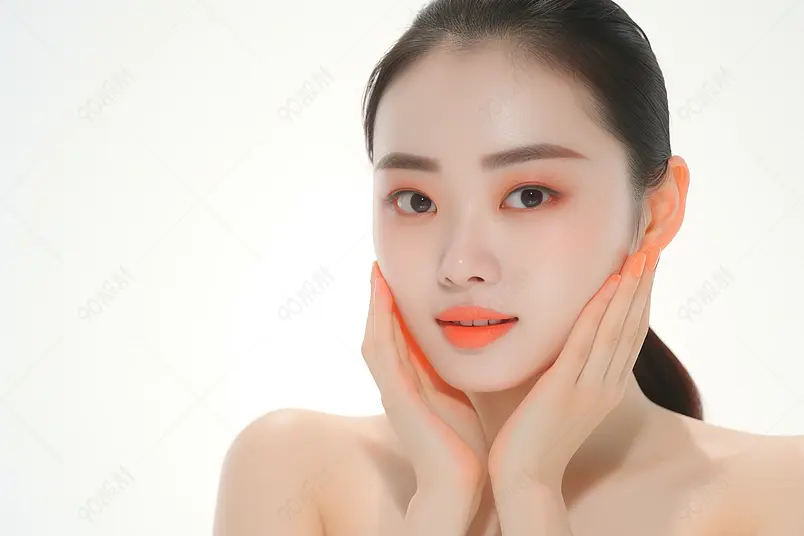 美女美容护肤动作高清图片清晰摄影图