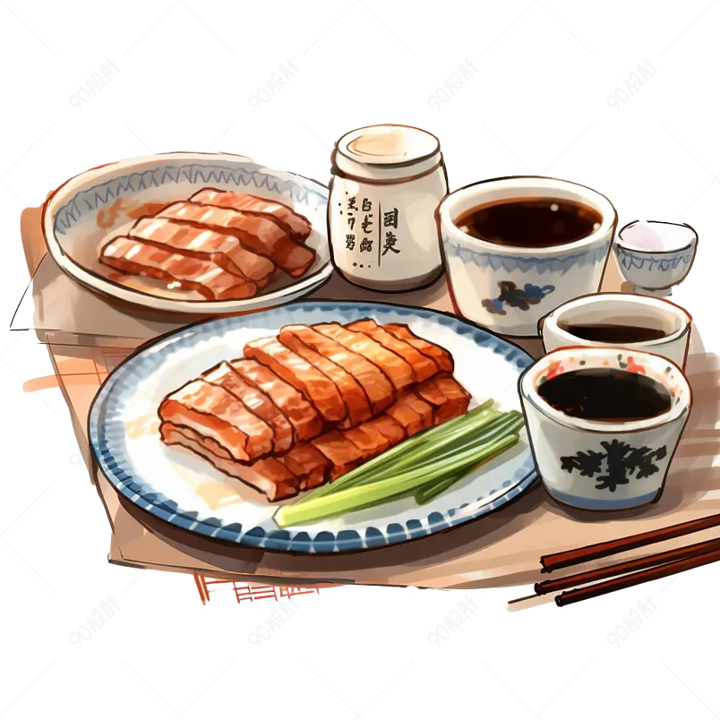 手绘中餐餐饮元素设计