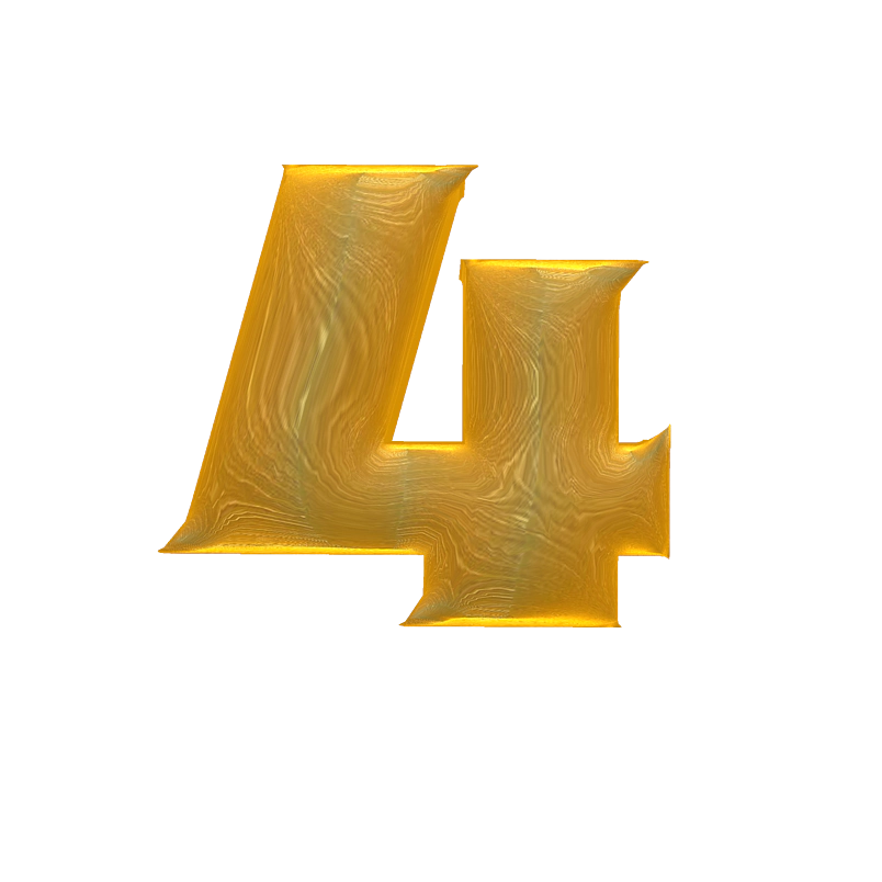 金色立体字4艺术字PNG 素材