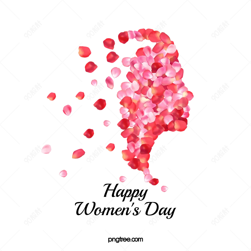 唯美侧脸三八妇女节花瓣形象