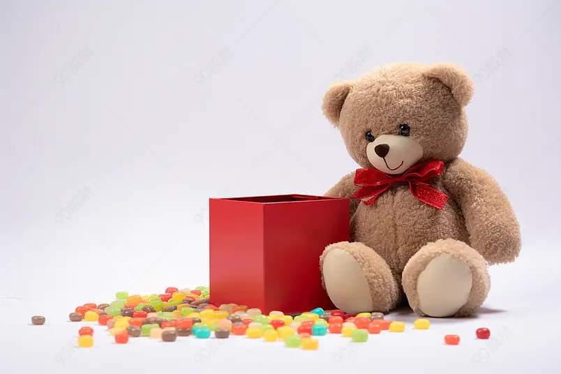 设计背景广告设计素材元素六一儿童节毛绒玩具熊