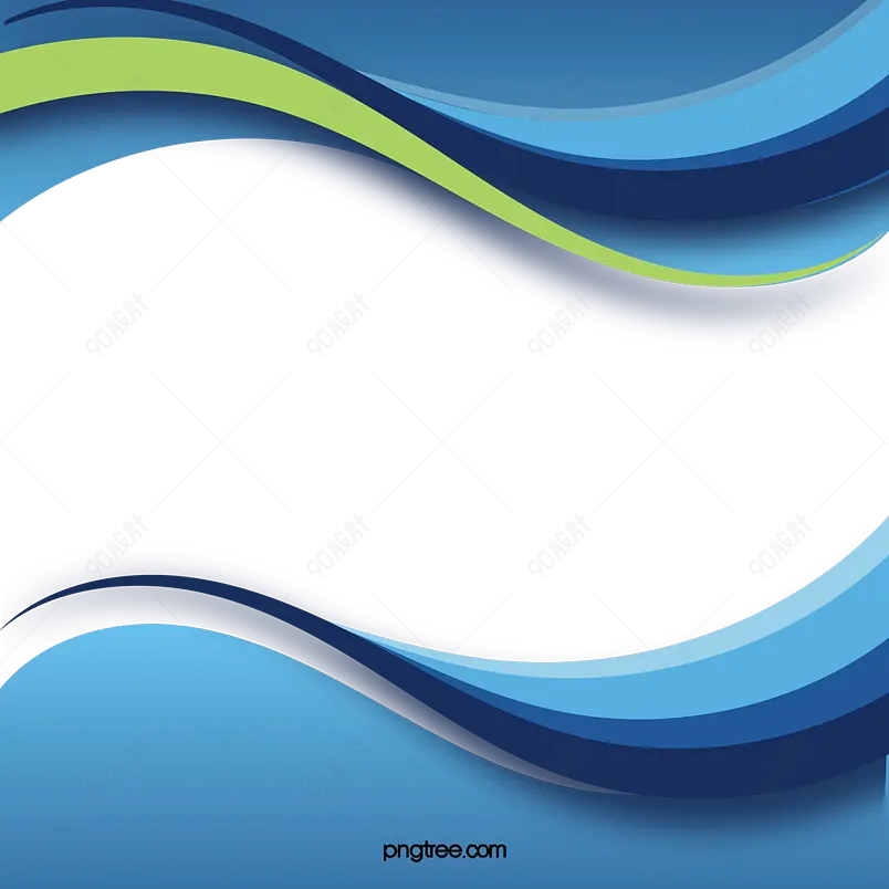 蓝色简约商务曲线波浪边框