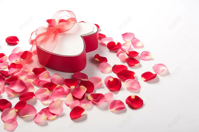 浪漫情人节节日氛围婚礼婚戒实拍摄影图