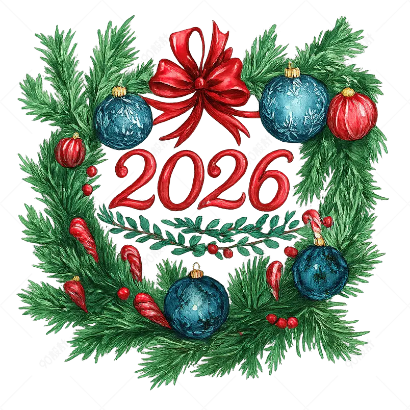 2026刻字报价装饰的圣诞节元素