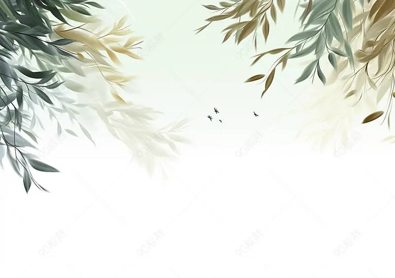 柳树PPT背景壁纸