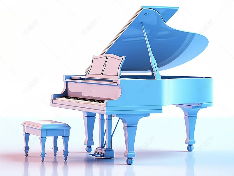 钢琴、插图