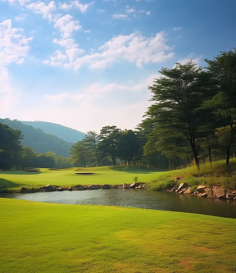 蓝天白云下的草地