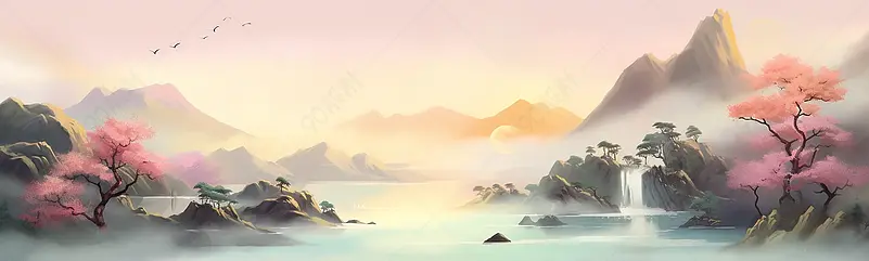 山河横幅
