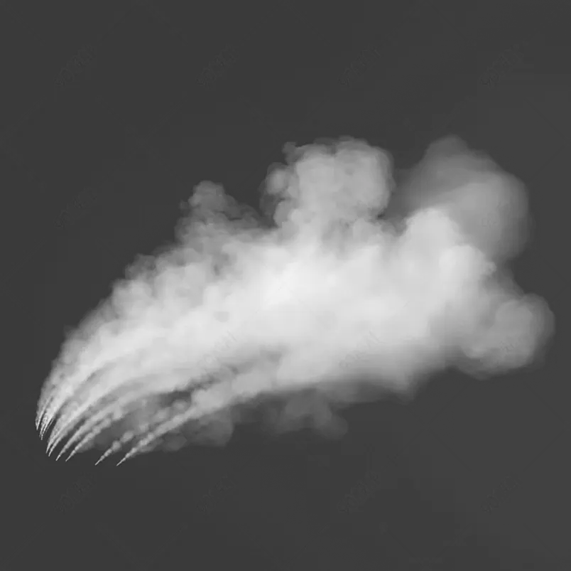 升起的白色透明烟雾透气效果元素免抠素材图