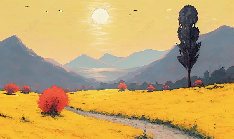 抽象风景油画