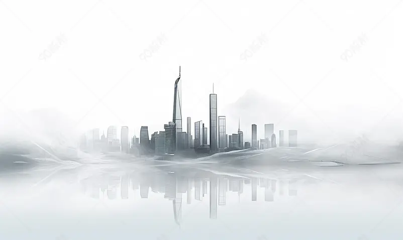 广州小蛮腰地标城市剪影插画