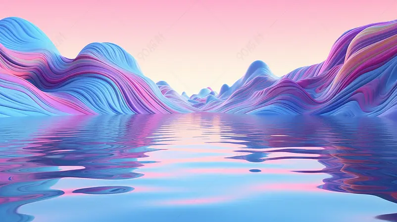 多彩渐变的奇异山脉地形