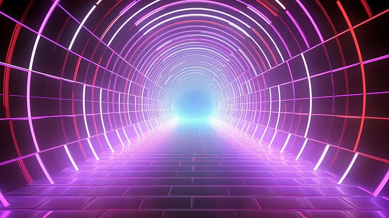 80年代复古科幻未来抽象背景与发光的框架