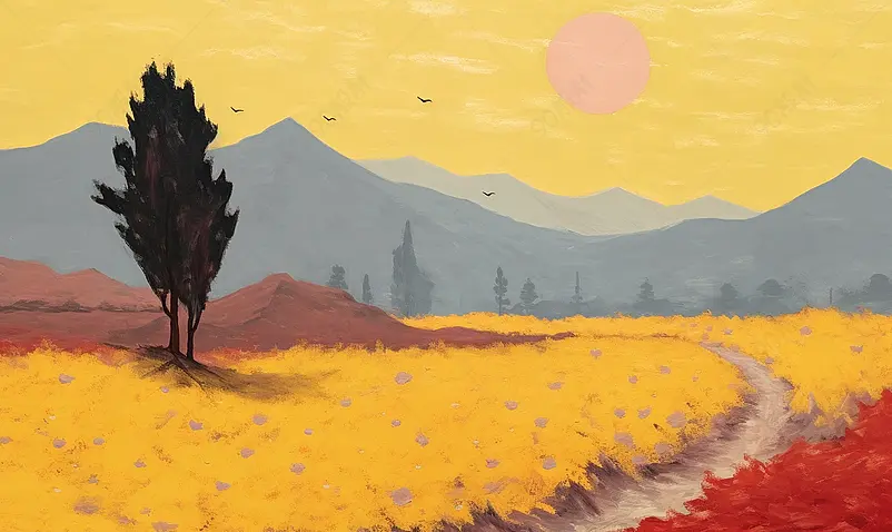 抽象风景油画