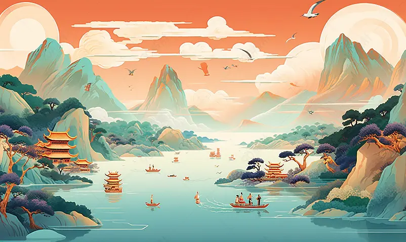 国潮山水画