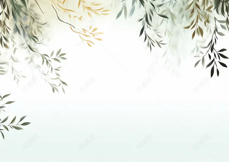 柳树PPT背景壁纸