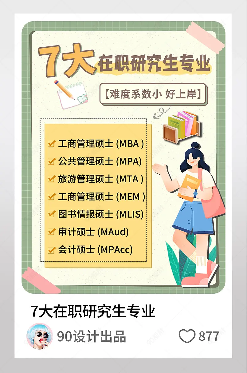 学霸教你7大在职研究生专业小红书配图