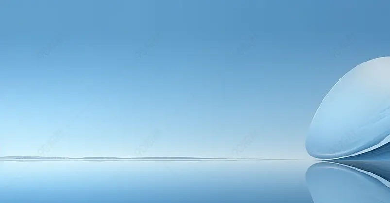 蓝色极简建筑C4D商务科技背景