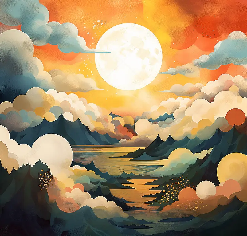 国潮风壁画风插画背景