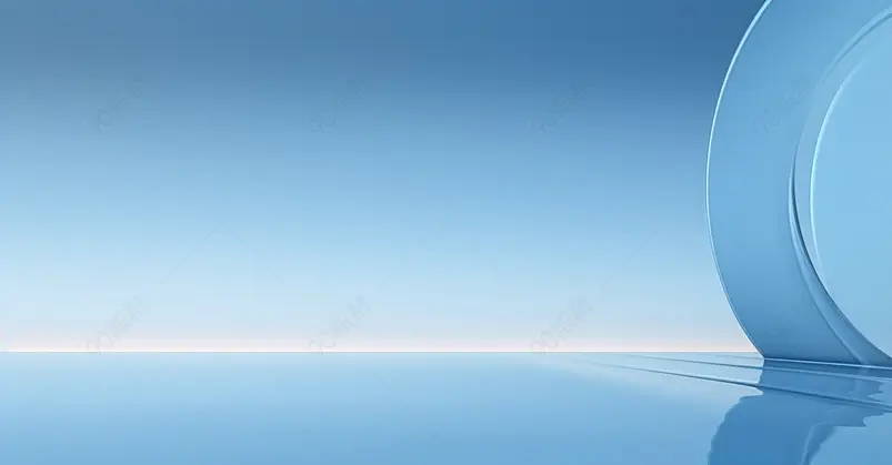 蓝色极简建筑C4D商务科技背景