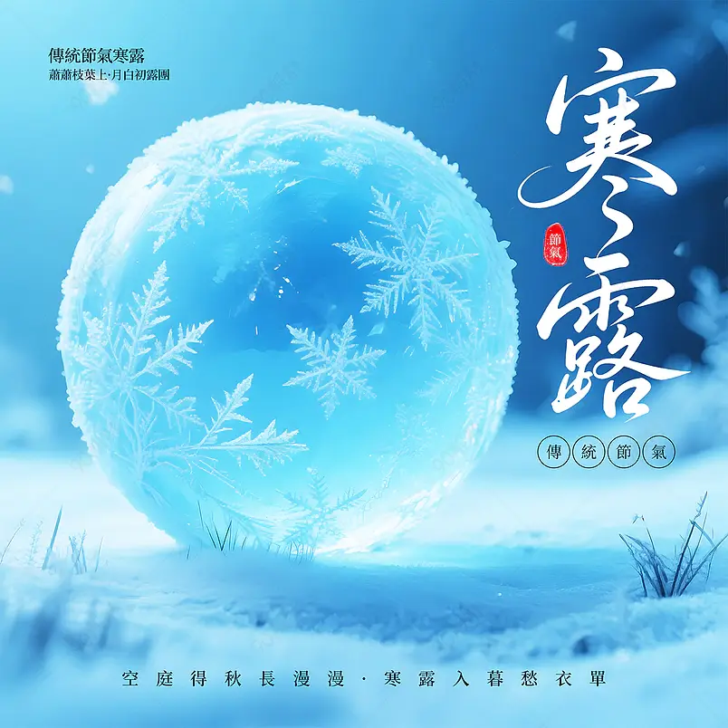 雪花露水传统二十四节气寒露社交媒体广告