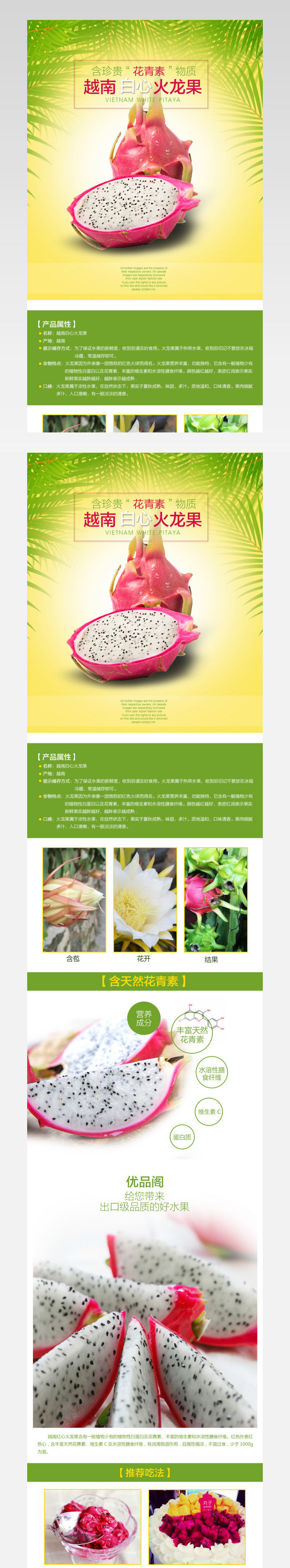 热带水果火龙果详情页设计 创意海报设计