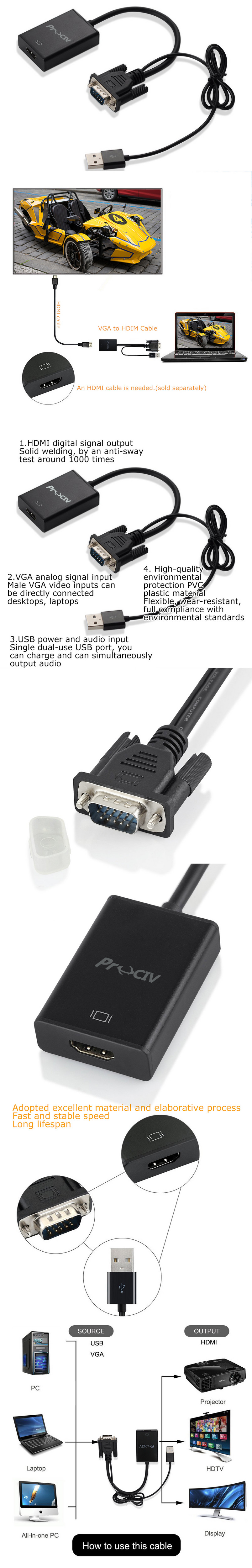 VGA to HDMI 线材外贸