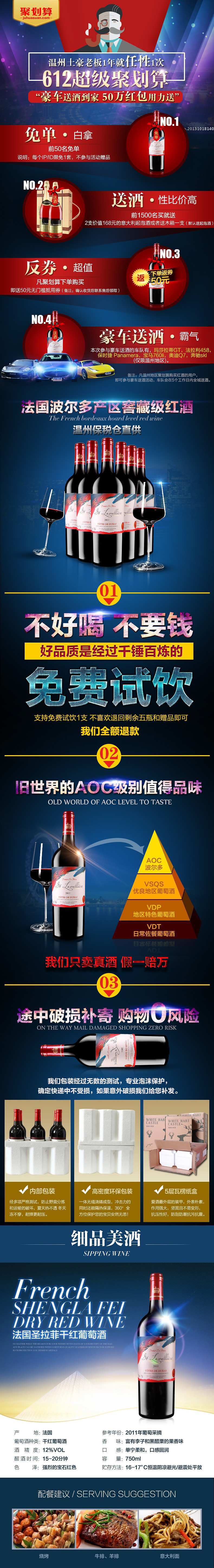 淘宝天猫 聚划算 红酒详情页设计