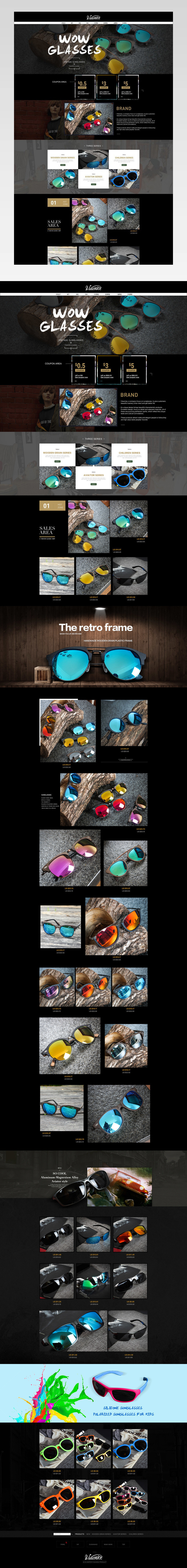 欧美简约风时尚潮流太阳眼镜店铺首页活动页面