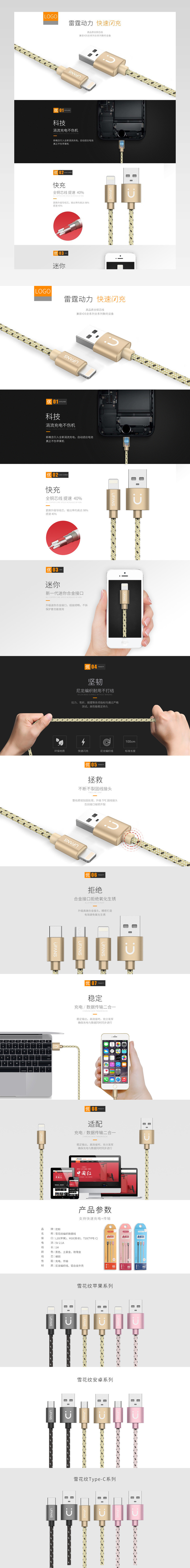 数码手机数据线首页二级页活动页面详情页 