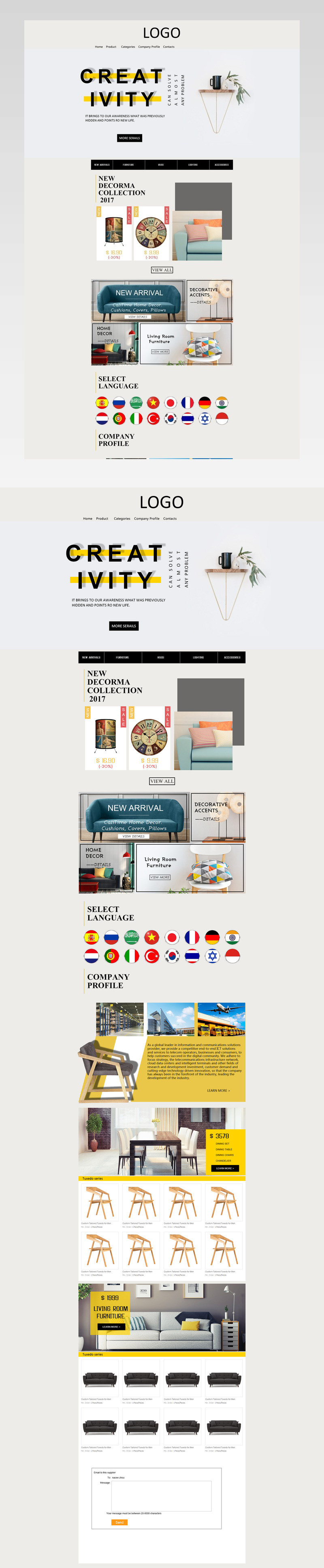 椅子家具简约英文首页活动页面 