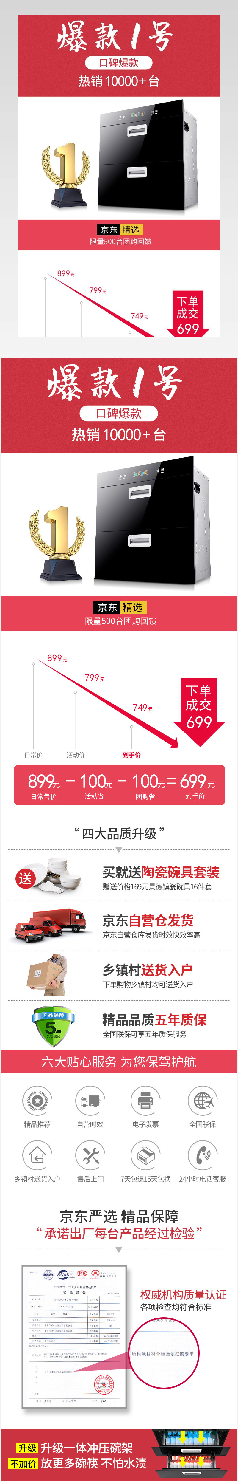 家电厨房电器简约风关联页产品营销页店铺海报消毒柜关联