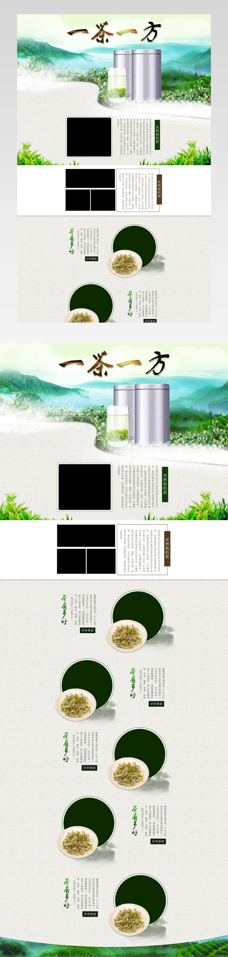清新简约风茶叶产品店铺首页PSD模版