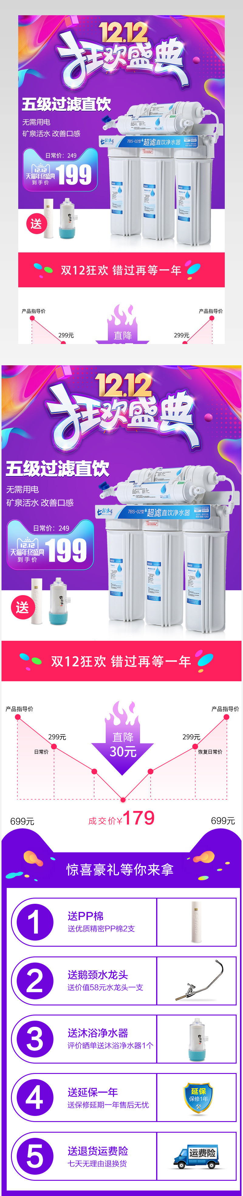 双十二详情页气氛图活动通用模板