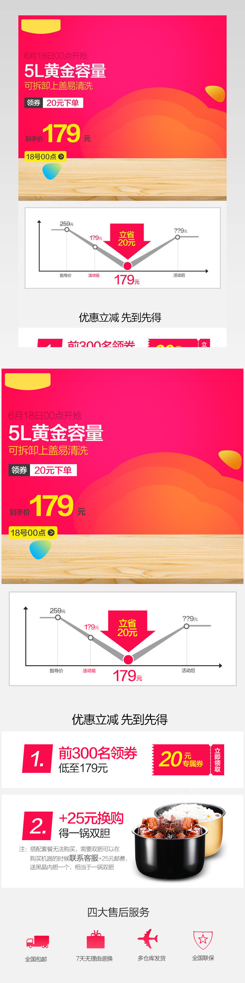 小家电活动促销模板PSD详情促销