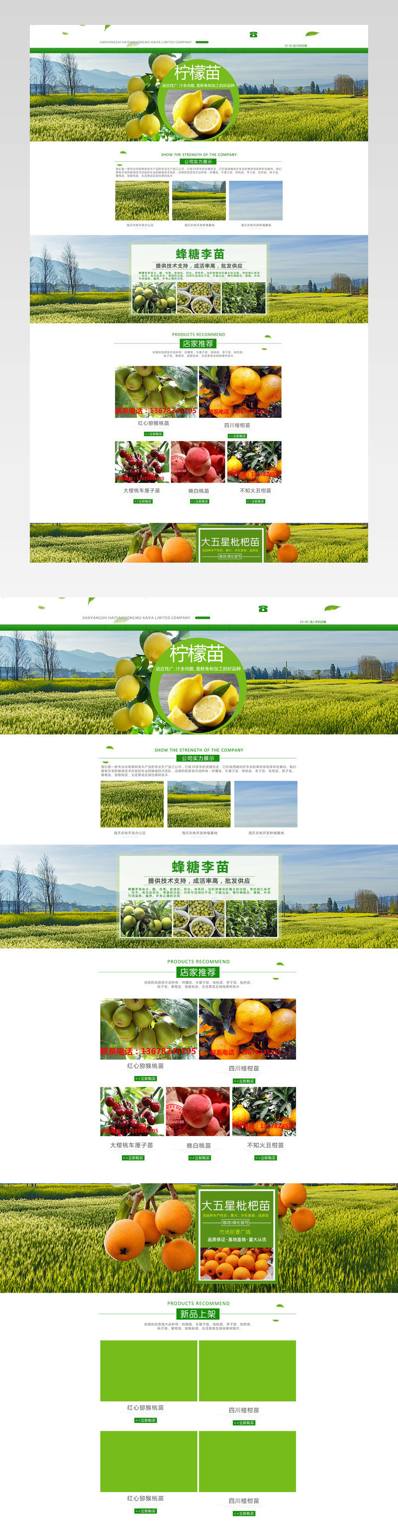清新唯美风新鲜柠檬店铺首页PSD模版