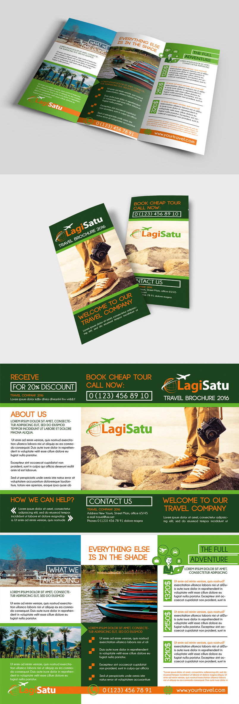 绿色简洁高端大气企业宣传三折页