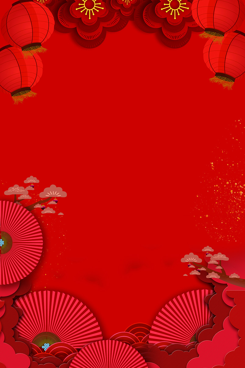新年春节喜庆红色海报背景